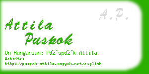 attila puspok business card